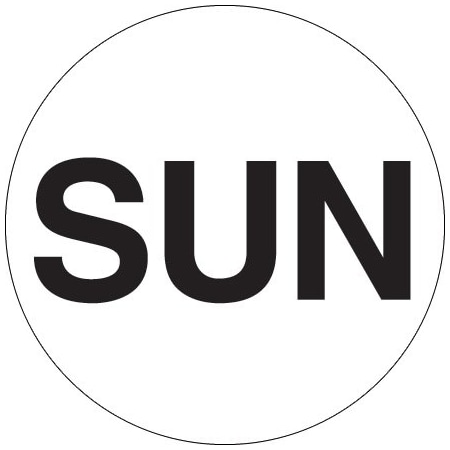 Bsc Preferred 1'' Circle - ''SUN'' White Days of the Week Labels BUY00016099